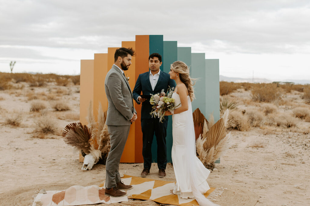 Wedding Backdrop, Colorful Wedding, Joshua Tree Wedding, Wedding Ceremony, Desert Wedding,