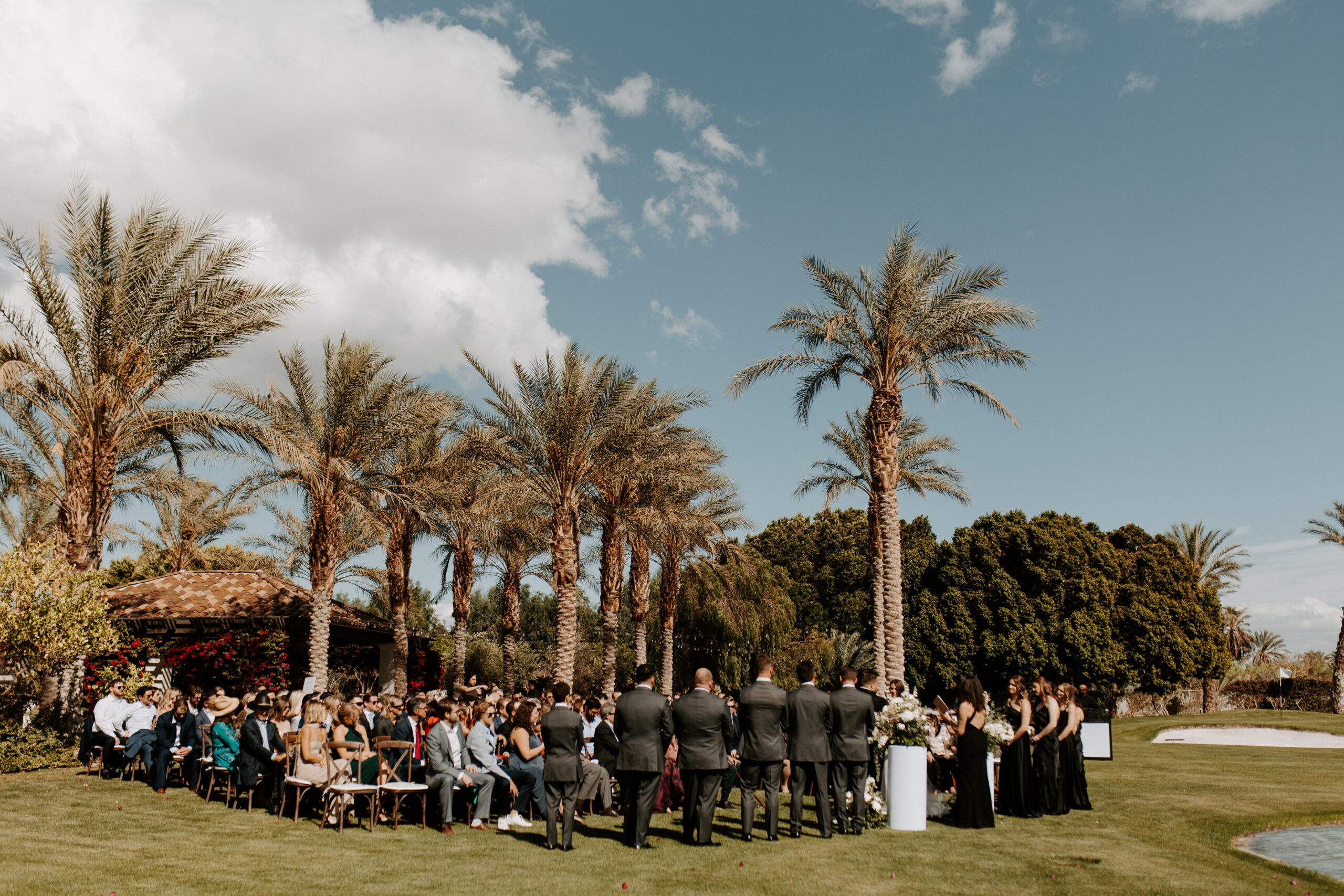 A Wedding Ceremony at Old Polo Estate In palm Springs California, A California Wedding Venue In Palm Springs, 