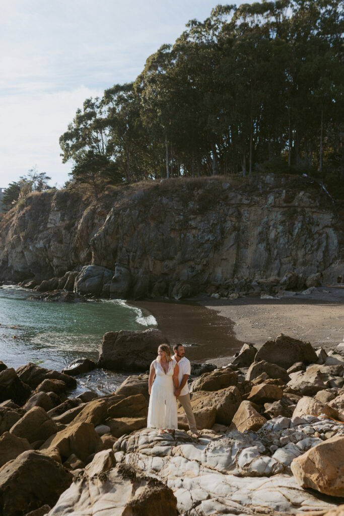 Romantic California coast engagement photo at Bodega Bay beach, Bay Engagement Session, Central Coast Engagement Photographer, Wedding Photographer in Central California, Seaside Engagement Session 