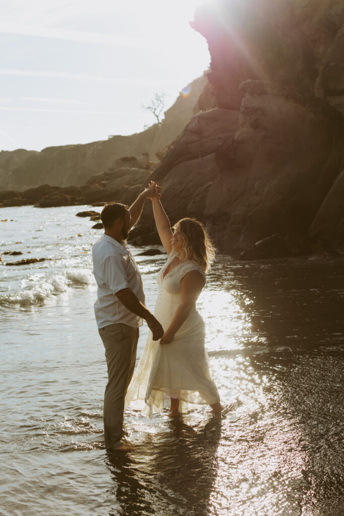 Romantic California coast engagement photo at Bodega Bay beach, Bay Engagement Session, Central Coast Engagement Photographer, Wedding Photographer in Central California, Seaside Engagement Session 