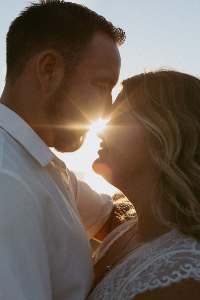 Golden hour engagement photo on the California coastline in Bodega Bay, Seaside Engagement session on the California Coast, California Wedding Photographer, Central California Engagement Photos,  