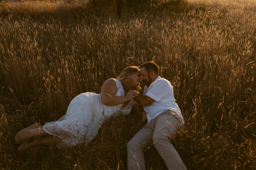 Golden hour engagement photo on the California coastline in Bodega Bay, Seaside Engagement session on the California Coast, California Wedding Photographer, Central California Engagement Photos,  