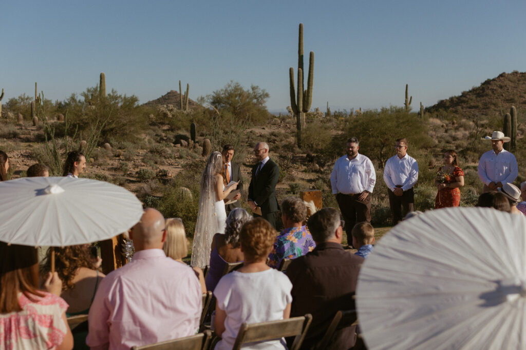 Intimate wedding photos taken by an Arizona Wedding photographer in the Desert,