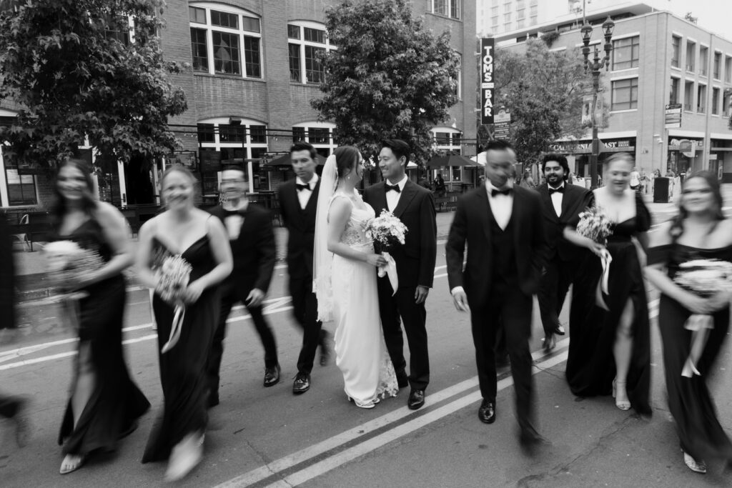 Wedding party photos at the iconic Venue 808 in Downtown San Diego.