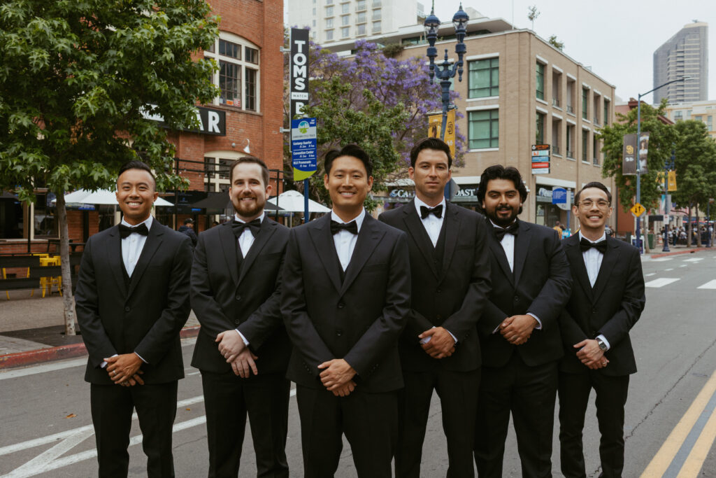 Wedding party photos at the iconic Venue 808 in Downtown San Diego.