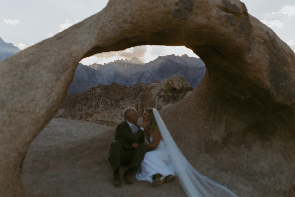 Couples Portraits Taken by a Yosemite Elopement Photographer in the Deserts Of California near Lone Pine in the Eastern Sierras 