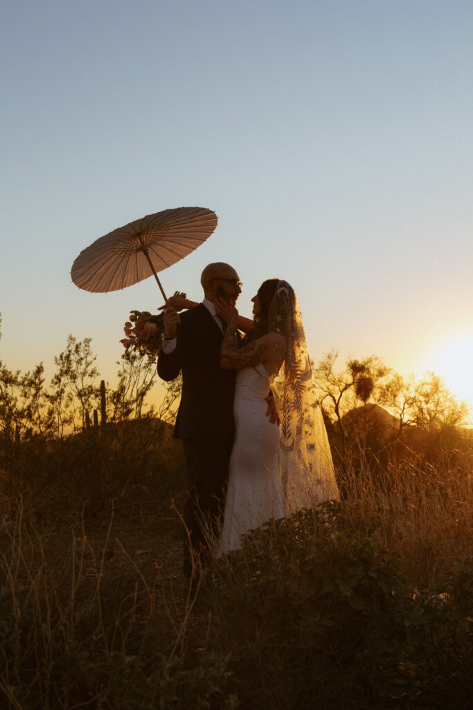 Arizona Wedding photographer Captures intimate wedding portraits in the desert of Arizona,