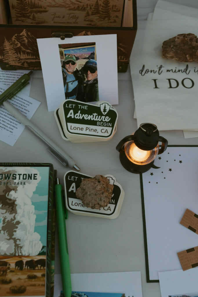 Wedding Details that are National Park Themed for this Epic Desert Elopement in the eastern Sierras. 