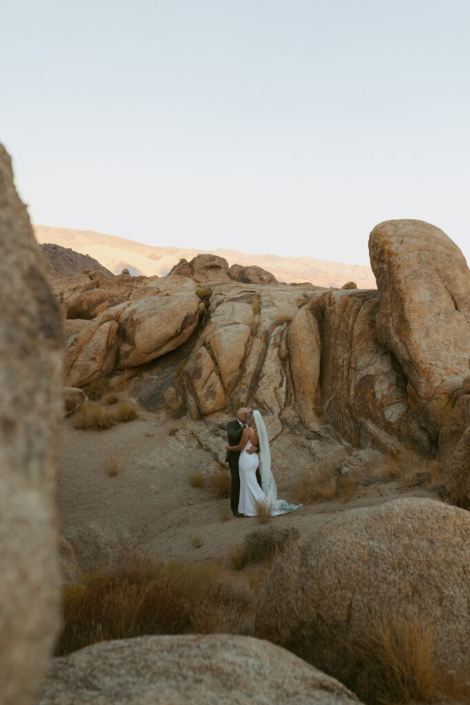Couples Portraits Taken by a Yosemite Elopement Photographer in the Deserts Of California near Lone Pine in the Eastern Sierras 