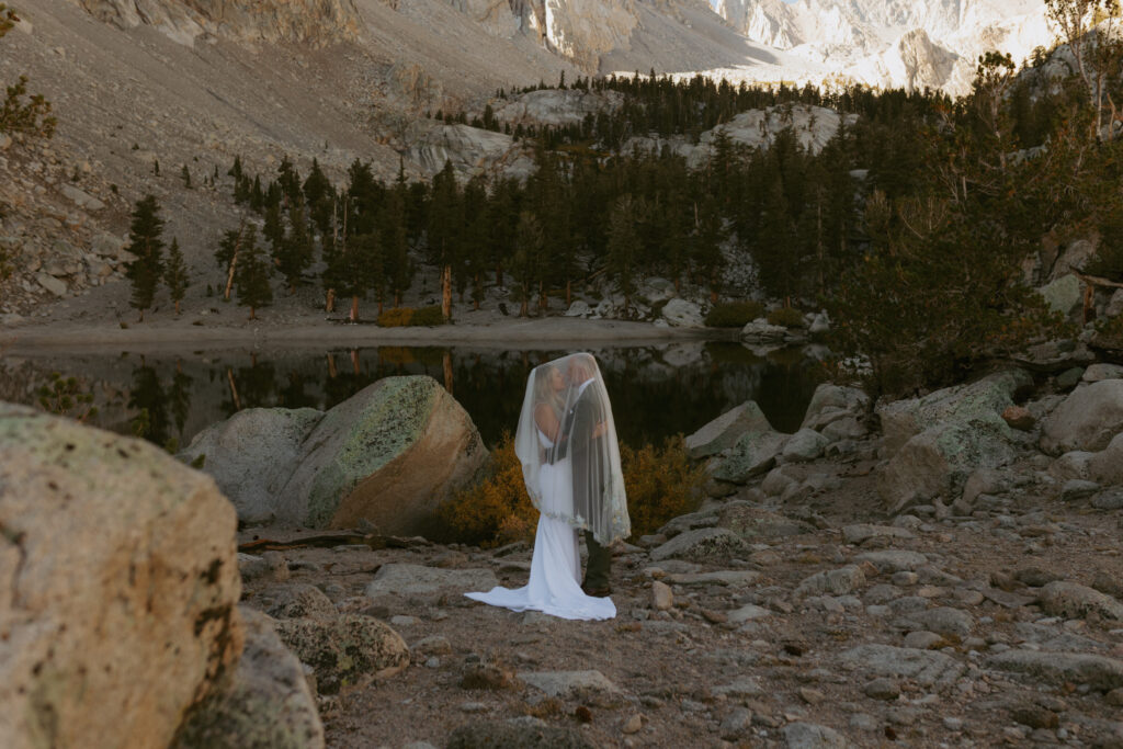 An Elopement at Lone Pine Lake with a Yosemite Elopement photographer 