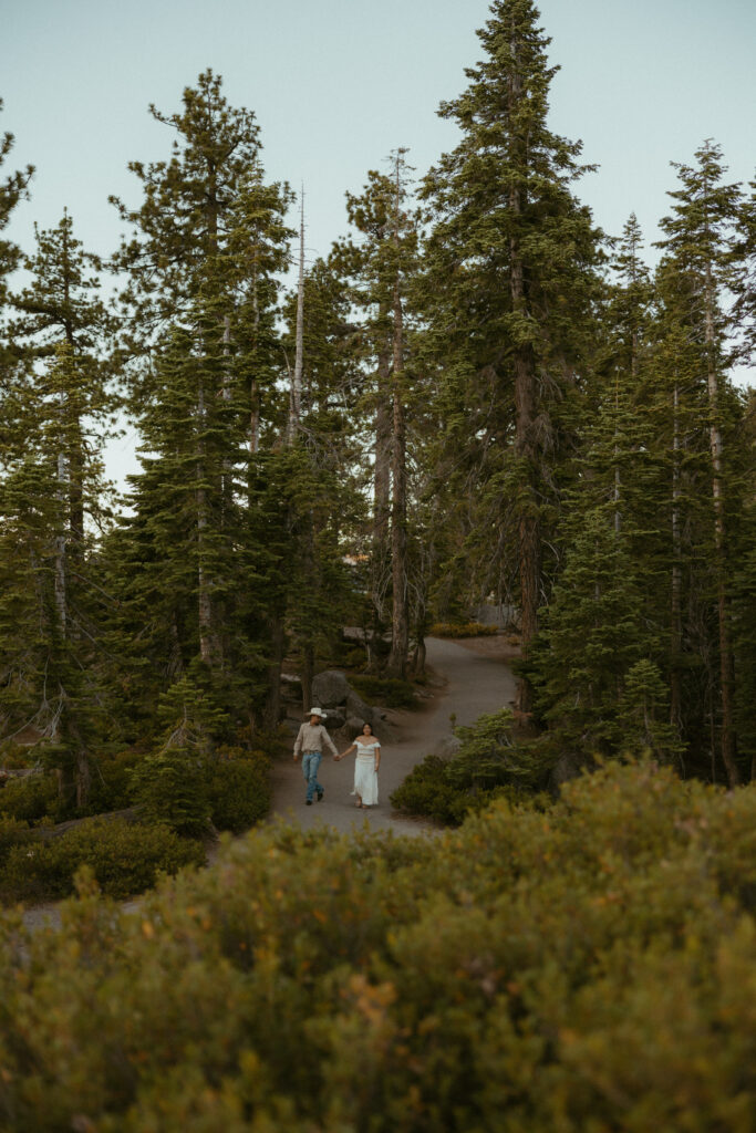 A sunrise National Park proposal on the top of Glacier point Lookout in Yosemite National Park 